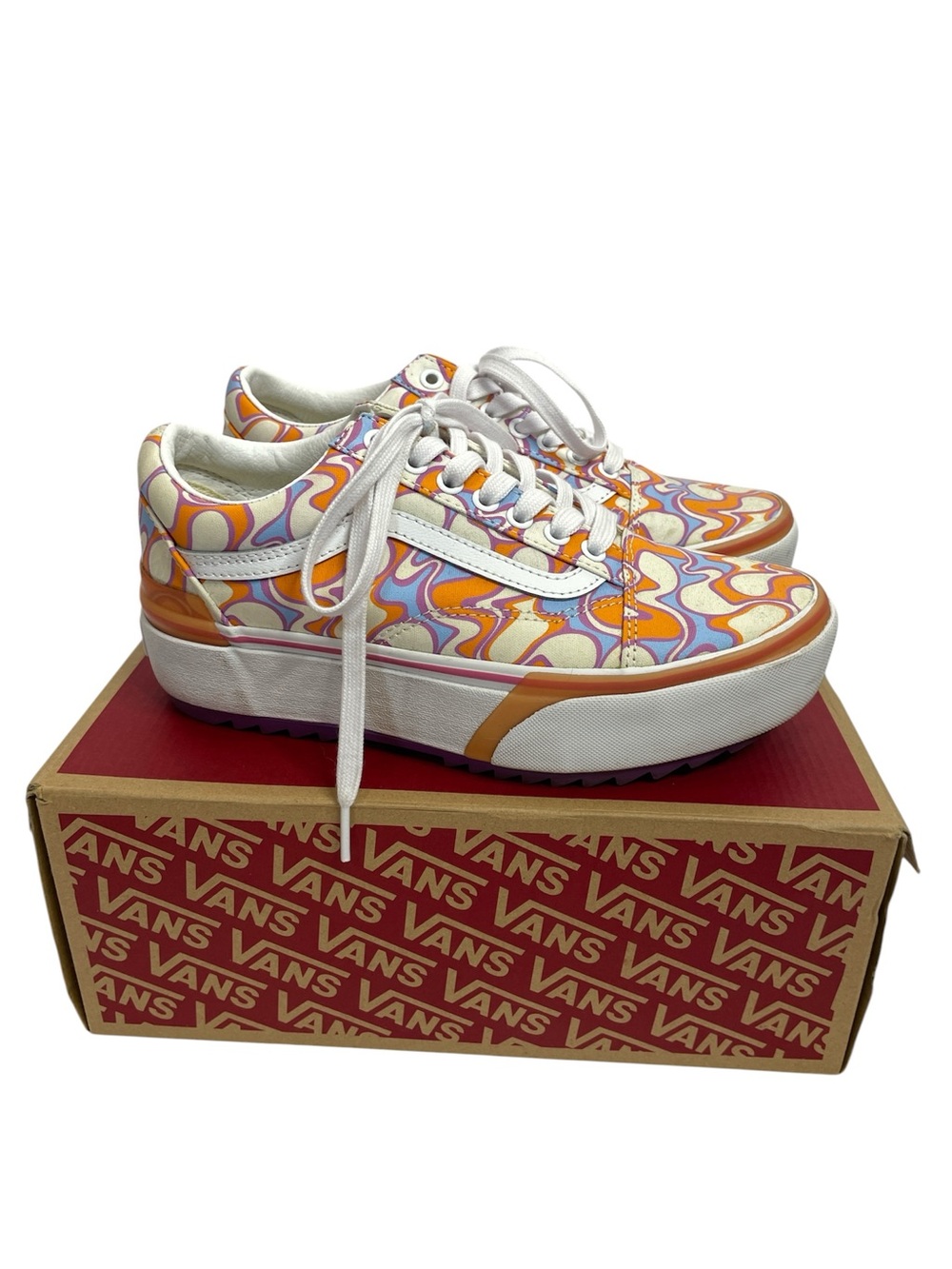 Vans | Stacked Old Skool UV React Sneakers Orange Peace Size 6.5 / 8